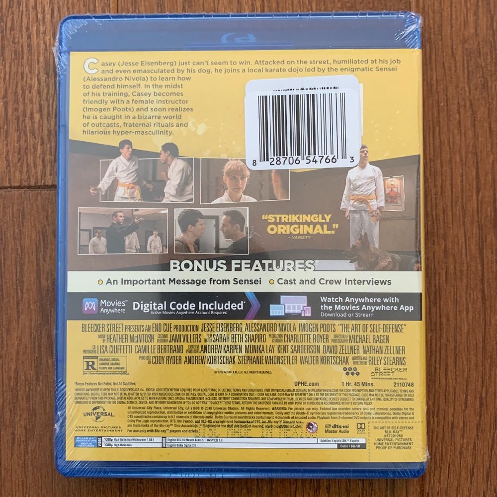 New The Art Of Self Defense Blu-Ray + Digital Code Action Comedy - Picture 2 of 2